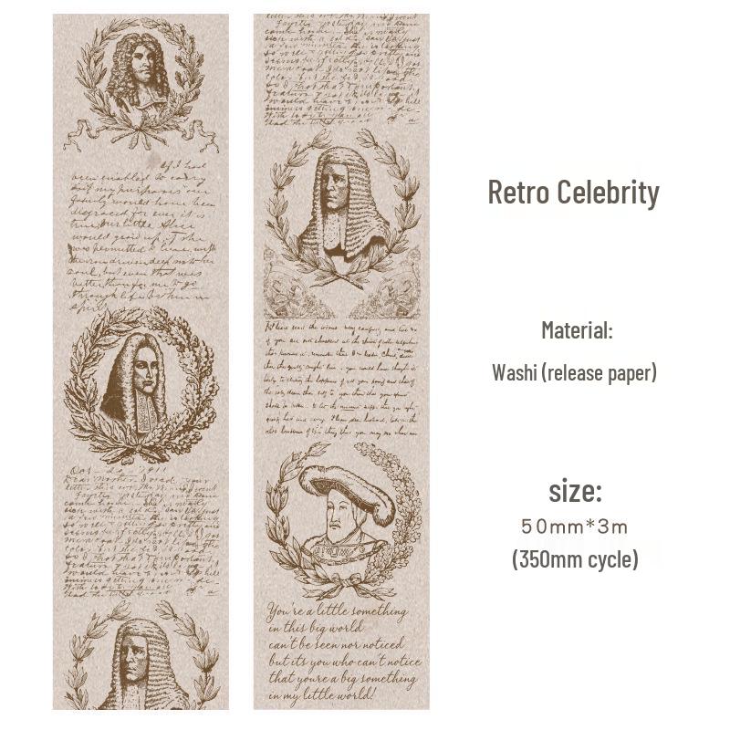 Retro Washi Tape Set: Creative DIY Decoration Stickers In 8 Styles