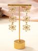 High-End Alloy Long Fringe Flower Earrings, Korean Temperament, Simple Retro Internet Celebrity Niche Earrings, Women