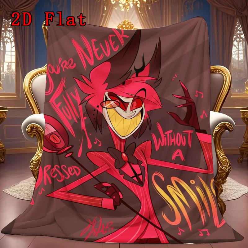 Hazbin Hotel 2D Flat Pattern Flannel Blanket High quality All Seasons Warmth and Comfort Perfect for Christmas Gifts.NMT0928350