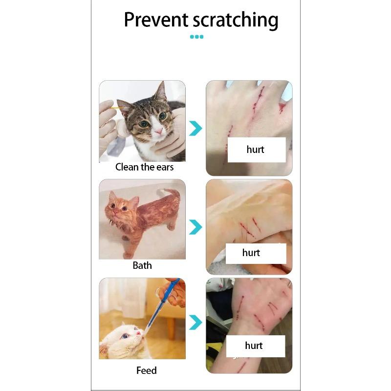 Cat Claw Protector Bath Feeding Bathing Shoes Foot Cover Anti-Scratch for Cats Pet Grooming Silicone Paw Nail Cover Boots