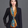 Luxury Design Women Summer Long Silk Scarf Hair Headband Foulard Skinny Bag Scarves Neckerchief Lady Shirt Decorative Streamers