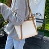 Large capacity student shoulder bag for women contrast color shoulder bag commuting bag fashionable new