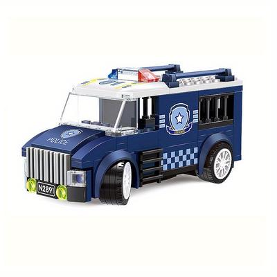 99 STÜCKE Stadtpolizei Auto Spielzeug Bausteine Set Spielzeug Blau Geschenk Polizei Serie Auto Kinder Bausteine Spielzeug Fröhliches Geschenk