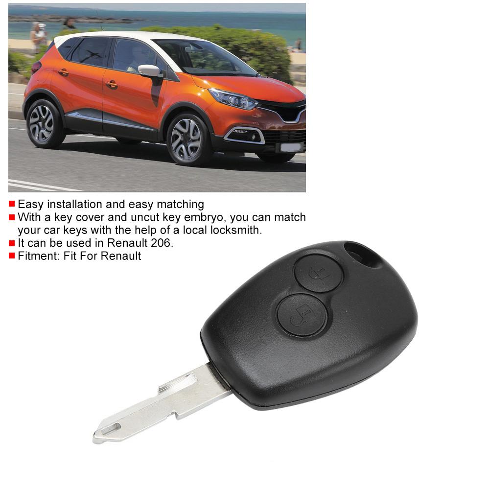 Auto 2-Knopf Schlüsselanhänger Gehäuse Fernbedienungsschlüssel Schale Ersatz mit Schlüsselrohling Passend für Renault 206