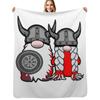 Cute Nordic Gnomes Viking Tomte Couple Scandinavian Nisse Throw Blanket Modern Design Soft Blanket for Home Decor