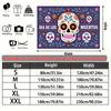 Vibrant Skull Banner, Polyester Backdrop for Home Room Wall Decoration Style 16