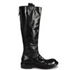! Shoes Retro Washed Horse Leather Versatile and Thin Zipper Thick Heel Platform Knight Boots