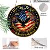 2D Flat, 1pc Round Aluminum Hanging Sign, "We The People" 250 Years Of American Patriotic Design, 1776-2026 Bald Eagle Metal Sign, Perfect for Front