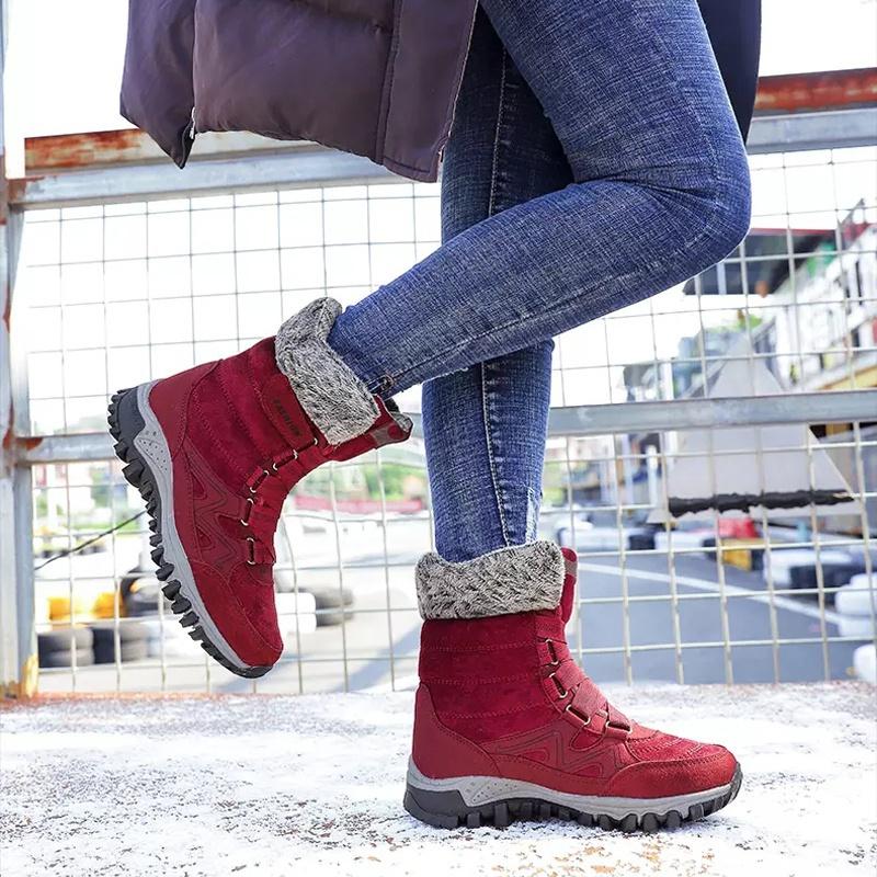 Зимние женские бархатные теплые зимние сапоги — фото 14