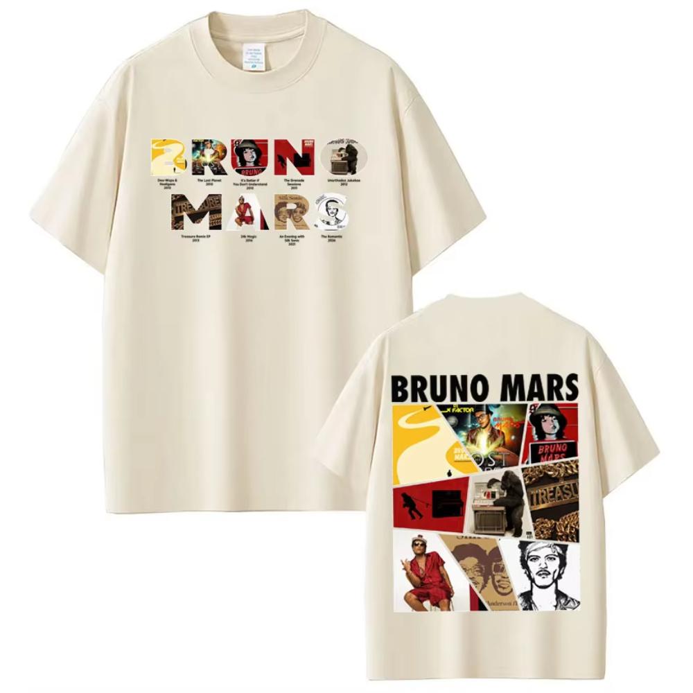

Bruno Mars The Romantic Album Tour 2026 T-shirts Man Woman Hip-hop Harajuku T-shirt Short Sleeve Casual Loose Oversized T-shirts 5XL різнокольоровий