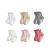 6 Pairs Ruffled Design Infant Socks Breathable Fabric Newborn Socks All Season Socks  for Girls