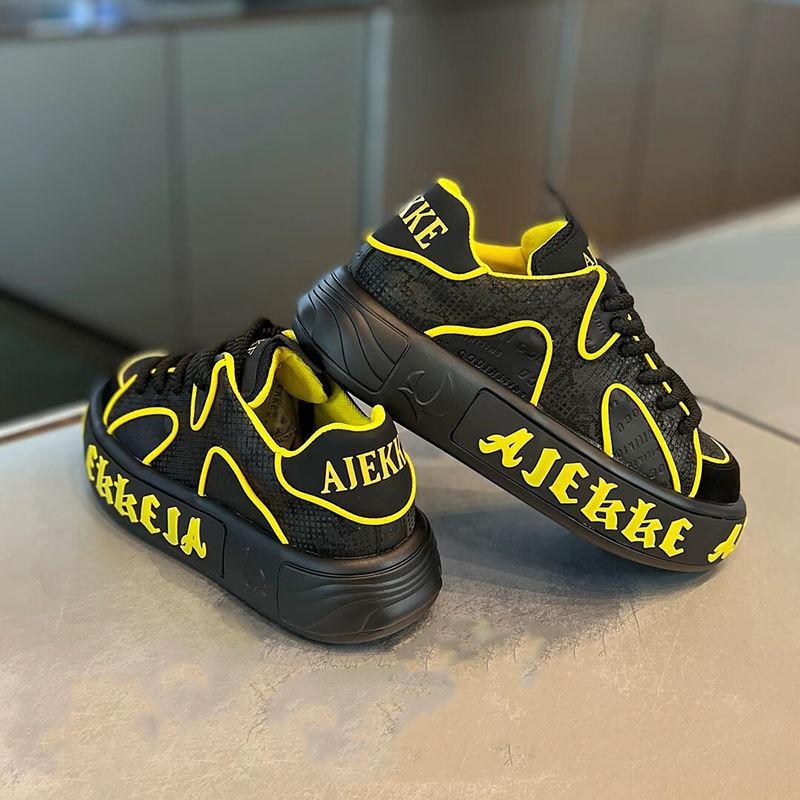 Letter Men Youth Platform Shoes Designer Men's Sneakers 2026 Mesh Leather Breathable Casual Boards Shoes Originality Man's Shoes