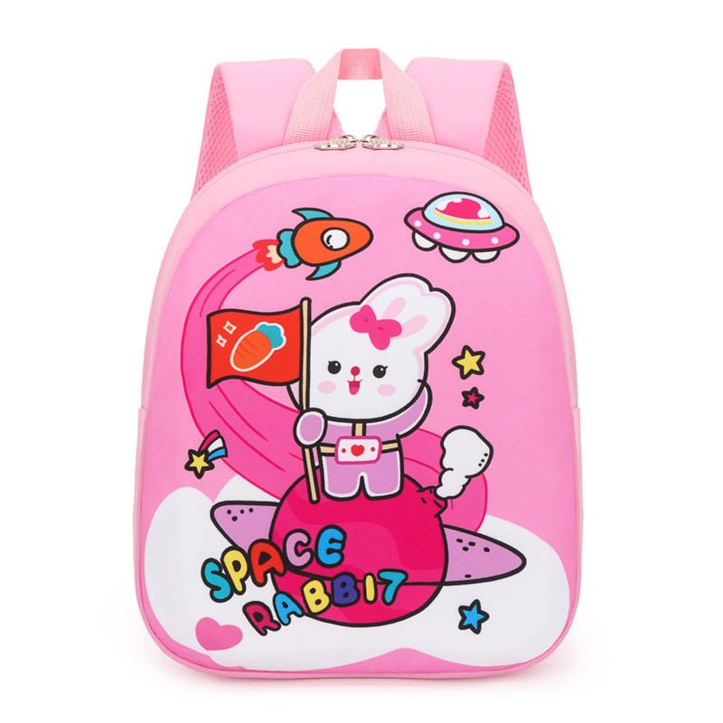 Cute Pink Cat Nylon Backpack For Preschoolers Trendy And Breathable School Bag
