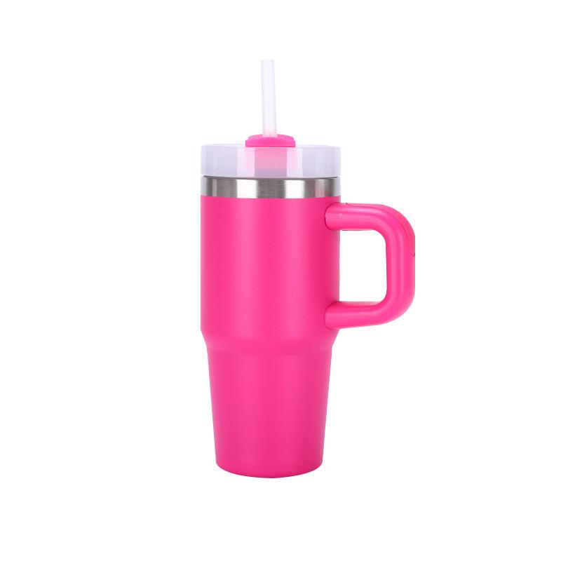 

Cross Second Gen 14oz Insulated Car Cup with Handle, 304 Stainless Steel, Large Capacity Straw Ice Buster 14oz рожевий червоний колір