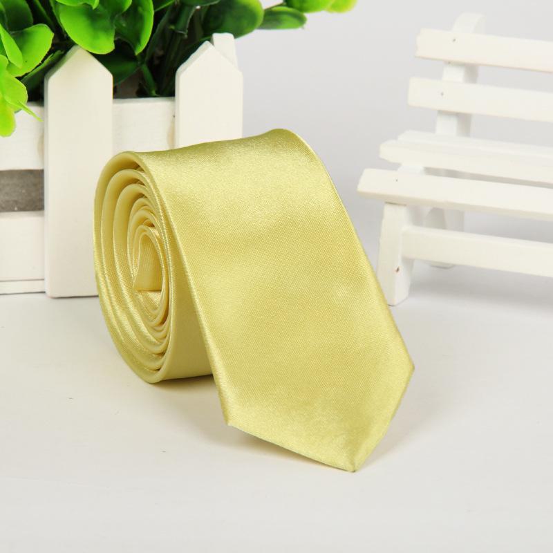 Casual Korean Style Narrow 5cm Solid Color Tie for Men