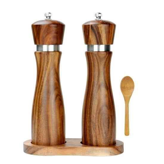 Dřevěná solnička a pepřenka Nastavitelná Jednoduchá obsluha Voňavý mlýnek na koření Ořech Nastavitelný mlýnek Dárky k narozeninám