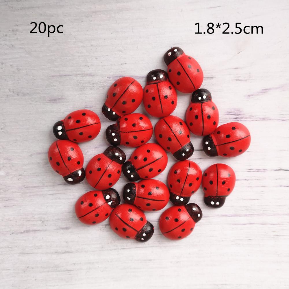 Large Wooden Ladybug Insect Animal Wood Craft DIY Accessories Miniature Fairy Garden Decoration