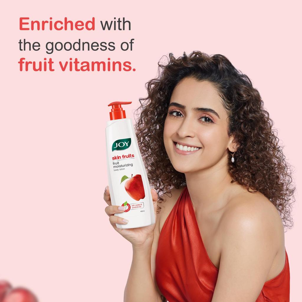 Joy Skin Fruits Lightweight Body Lotion 500ml Pack | Almond & Jojoba Oil Moisturizer for All Skin Types