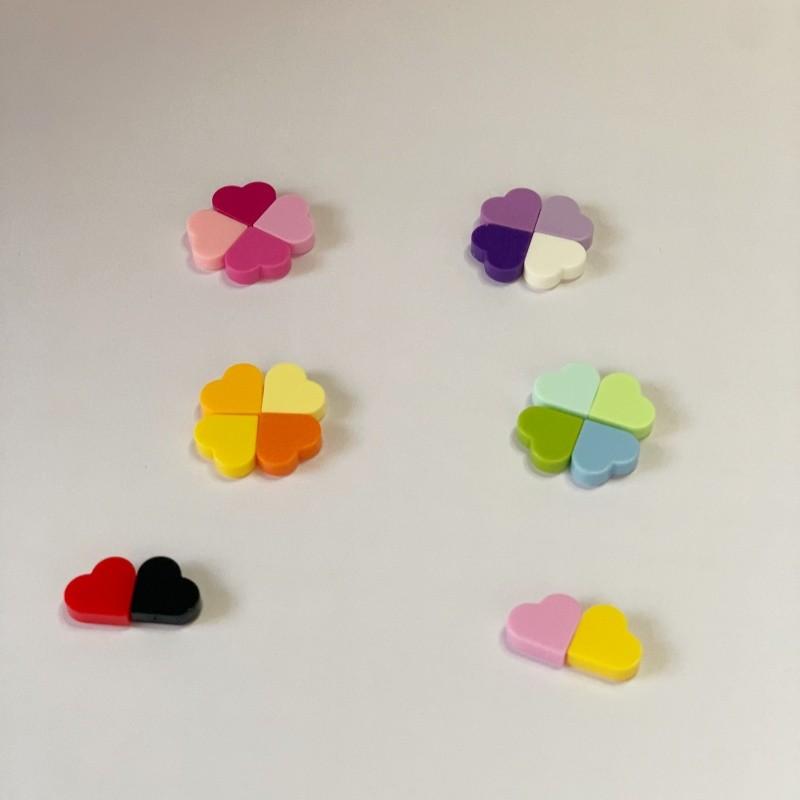 100pcs MOC 39739 Tile Round 1x1 Heart Building Blocks Sets Love Peach Compatible with Educational Creative Kids Children Toys