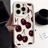 Luxury Cartoon Cherry Print Matte Silicone Case for Xiaomi 15T Pro POCO F8 Ultra X7 M7 F7 Redmi 15C Note 15 14 Pro Plus 5G 4G