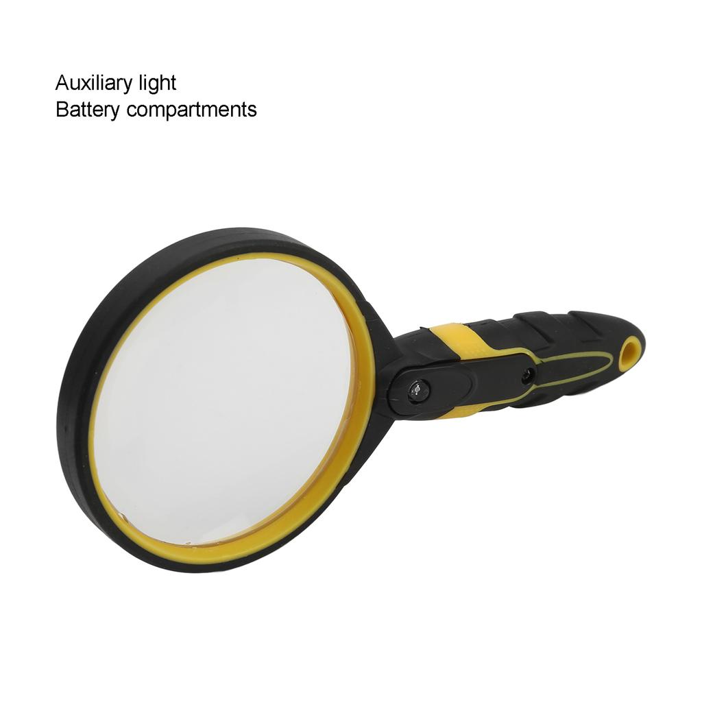 LED Magnifying Glass 5X Seniors Ergonomic Handheld Magnifier for Reading Antique Appreciation