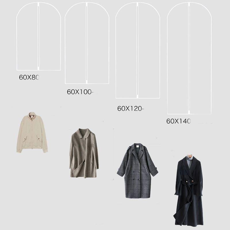 3Pcs Clothes Dust Cover Hanging Clothes Bag Clothing Cover Down Jacket Storage Bag Hanging Pockets Coat Dust Cover Containers