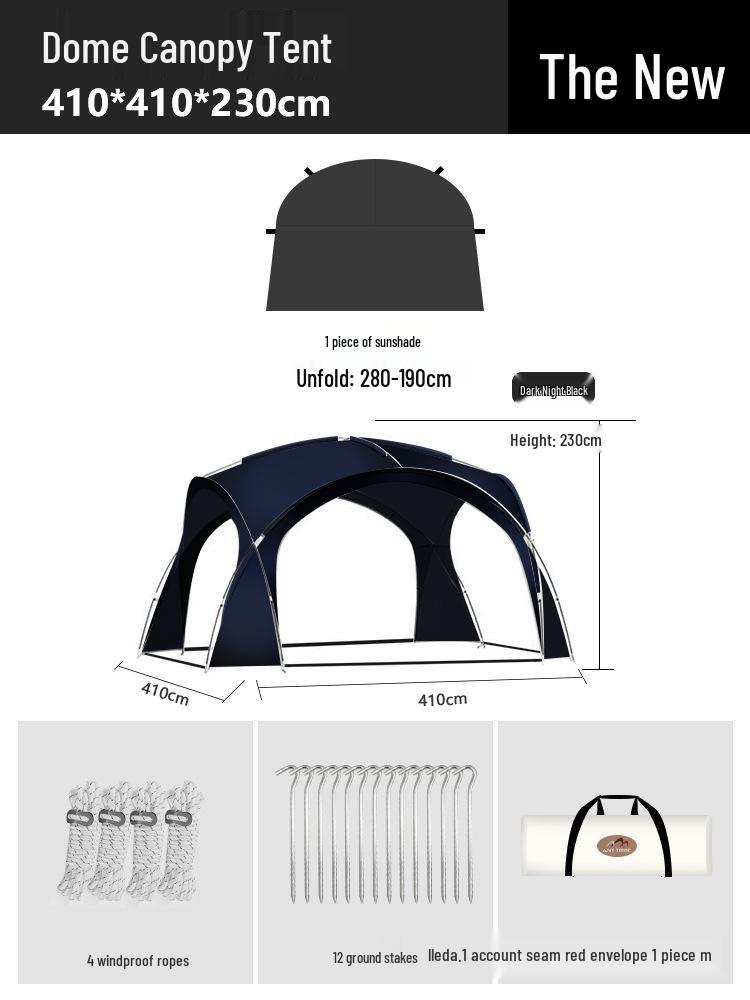 Dome Canopy Tent: Large Multi-Person Sunshade, UV and Weather-Resistant, Ideal for Outdoor Camping