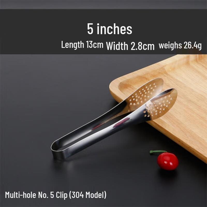 HANDUNYOU 5-inch Stainless Steel Food Tongs