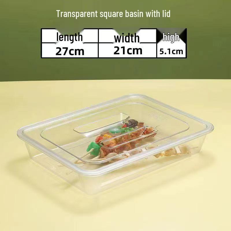 Extra Thick Transparent Rectangular Tray for Fruit Cake Dessert Snacks