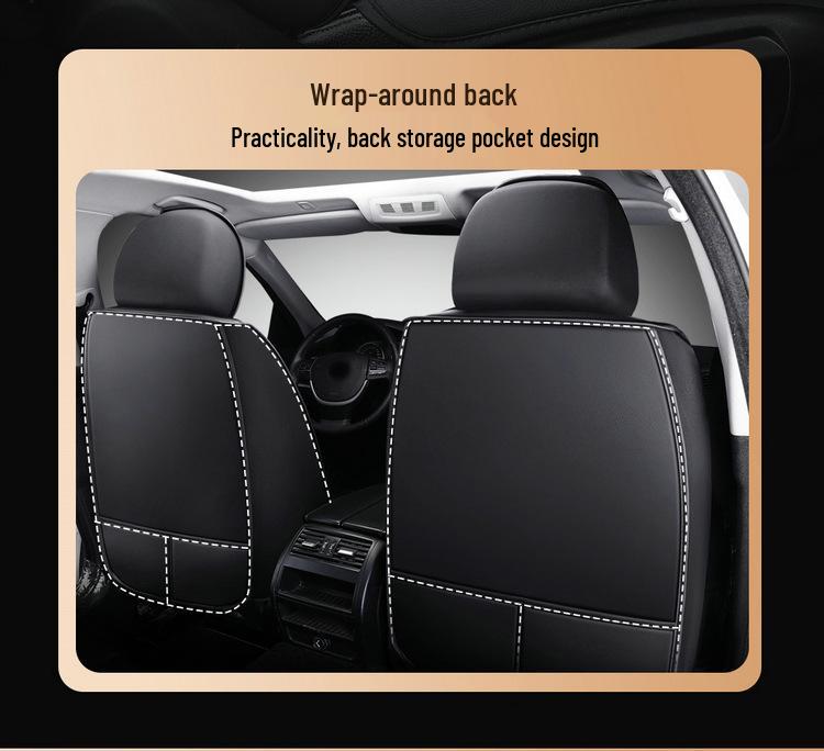 Full Wrap Leather Car Seat Cushion - Universal Fit for All Seasons