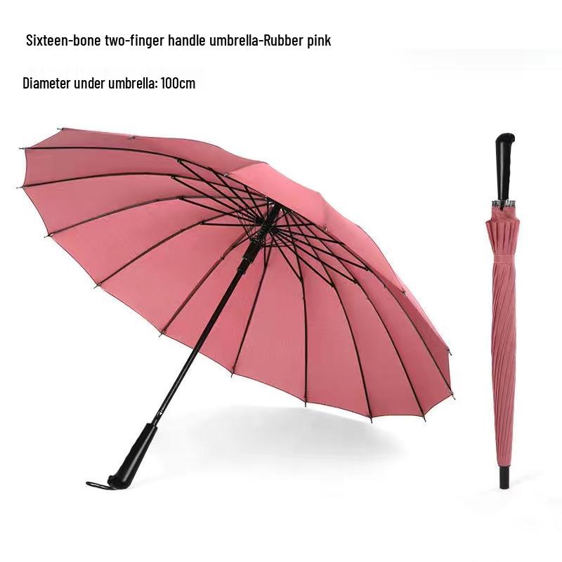 16-Rib Windproof Rainbow Umbrella - Long Handle, Sun & Rain Protection, Perfect for Business & Logo Advertising