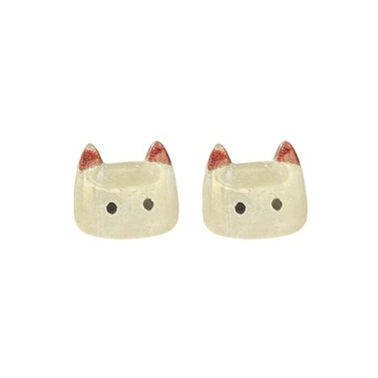 1 Paar Damen Ohrstecker Imitation Kristall Farbverlauf Cartoon Katze Design Ohrstecker Schmuck Geschenk
