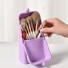 Vertical Makeup Brush Storage Bag Silicone Toiletry Storage Box Cosmetic Brushes Bag  for Home