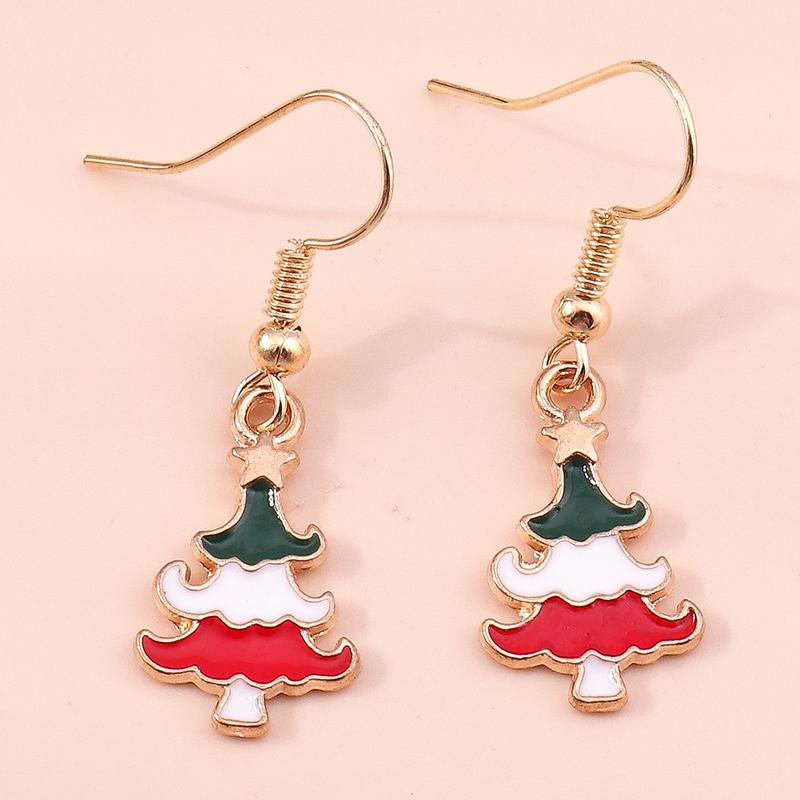 Fashion Merry Christmas Wreath Circle Hoop Earrings for Women Girls New  Party Festival Jewelry Gifts