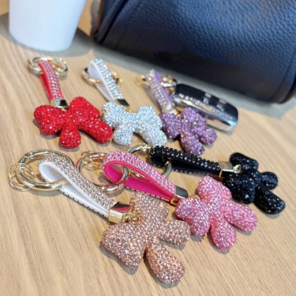 Bowknot  Bow Keychain Rhinestone Rhinestone Bow Keyring Crystal Bowknot Pendant  Kids