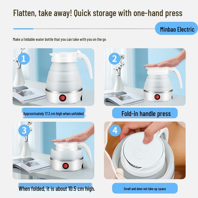 Portable Multi-functional Silicone Electric Folding Kettle for Travel and Dorms