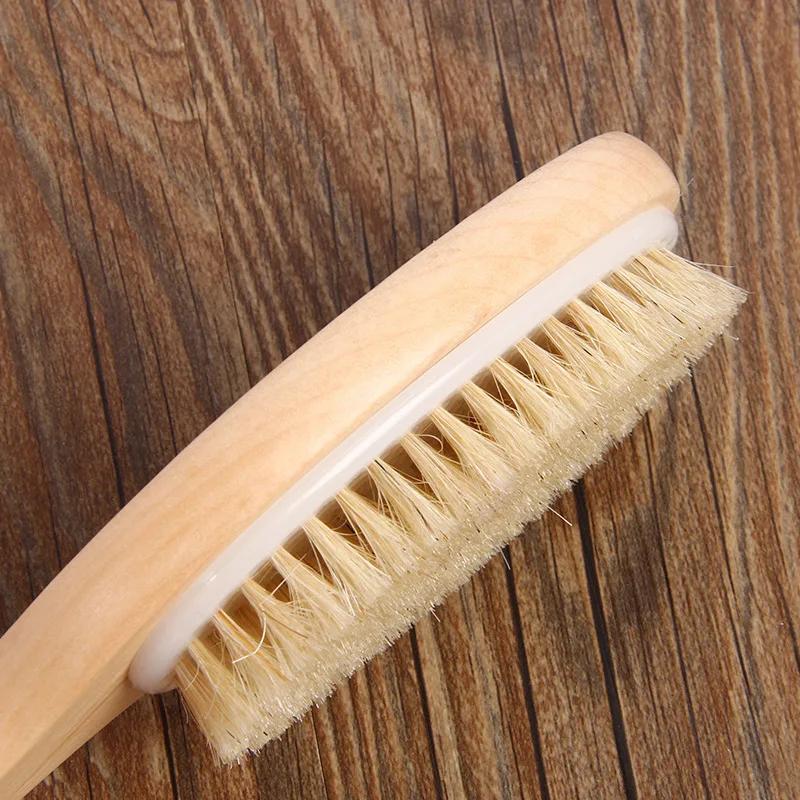 Dry Skin Wood Body Brush Exfoliation Natural Bristle Back Brush Massager Bath Shower Back Spa Scrubber Dry Massage Brush Tools