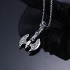 Punk nordic viking mythology totem battle axe stainless steel ready-to-ship necklace