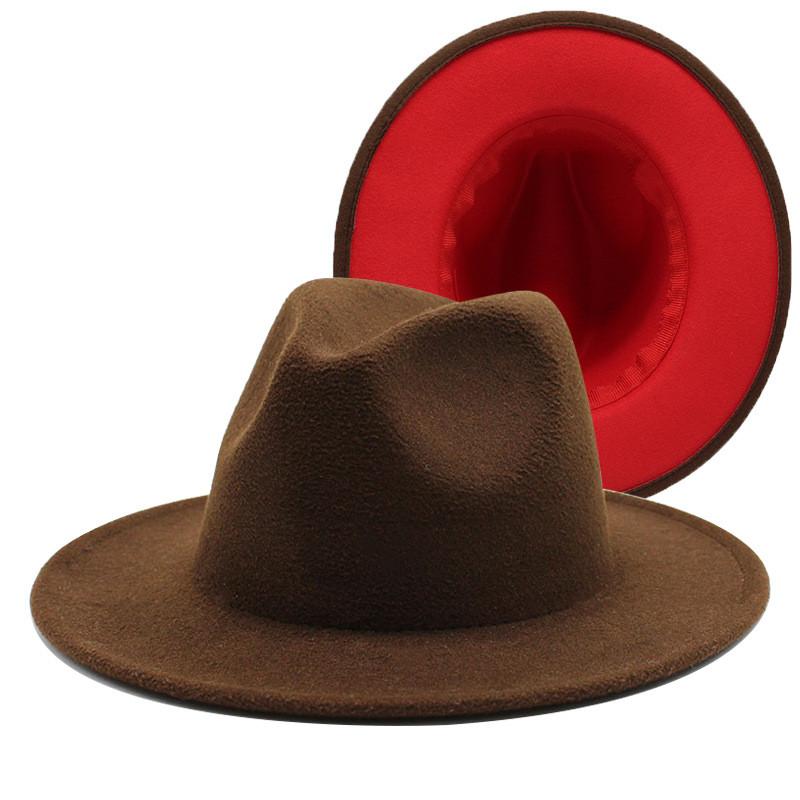 Vintage Woll-Fedora-Hut mit breiter Krempe für Herren Damen Sommer Sonnenschutz