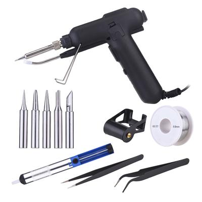 Kit Saldatore, Pistola Saldante Automatica Portatile Strumento di Saldatura con Pompa Dissaldante, Pinzette per Scheda Elettronica,