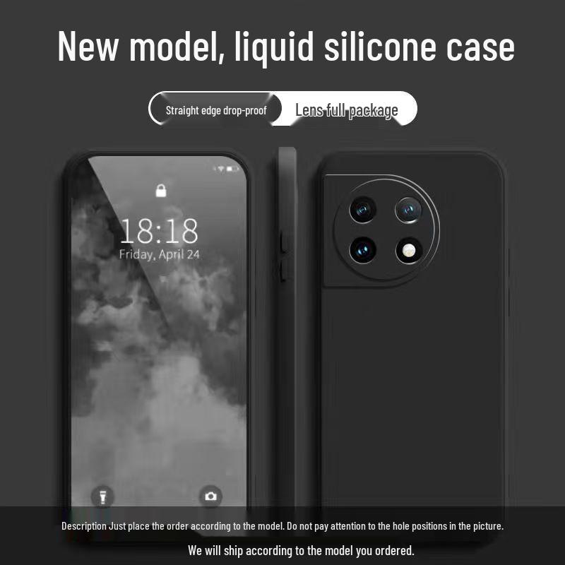 OnePlus 11 Liquid Silicone Case - Full Coverage, Drop Protection, Solid Color, Skin-Friendly, High-End Style.