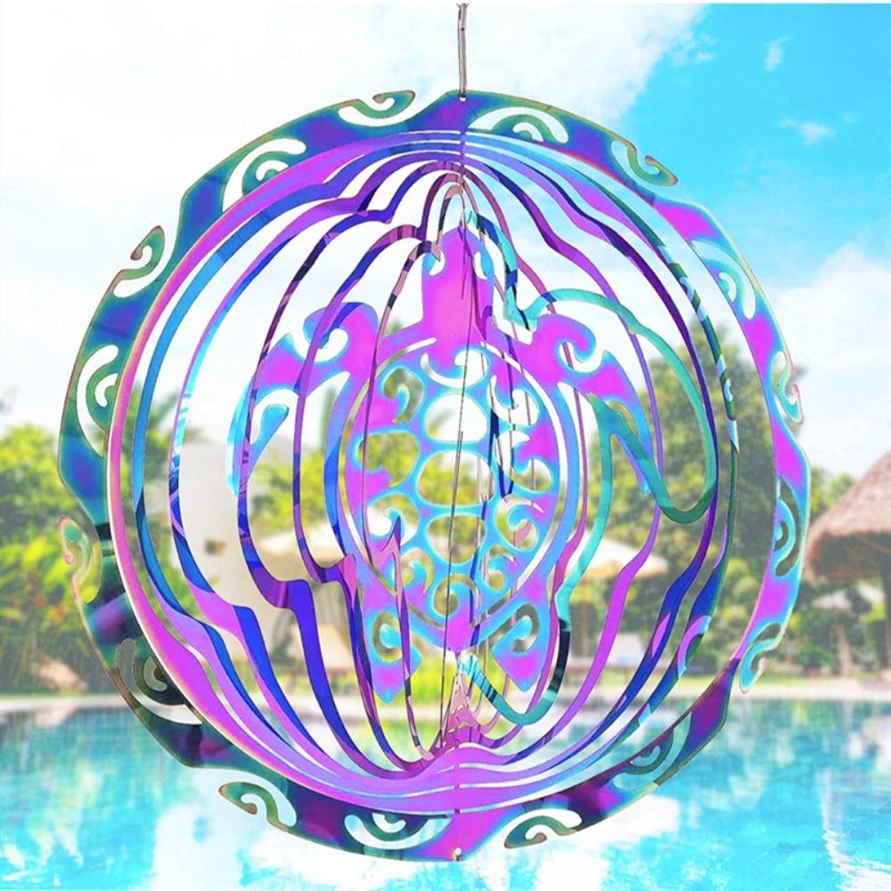 

Красочный Сублимационный Ветер Спиннер Металлическая Черепаха Ветер Колокольчик Балкон Окно Внутренний двор Патио