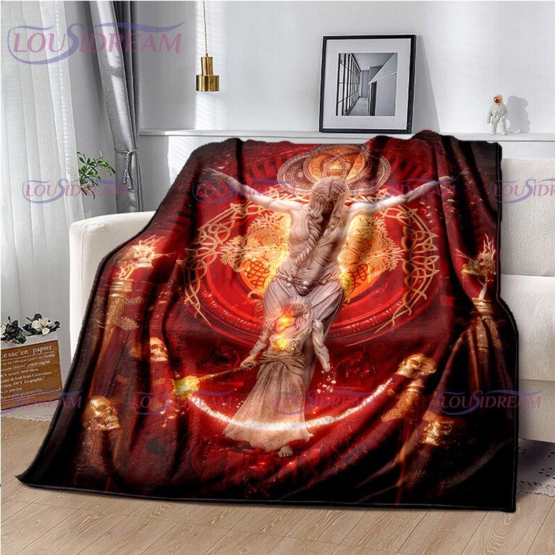 Personalized Elden Ring Blanket The Tarnished Print Flannel Blanket Ranni Soft Warm for Beds Throw Sofa Cover Bedspread