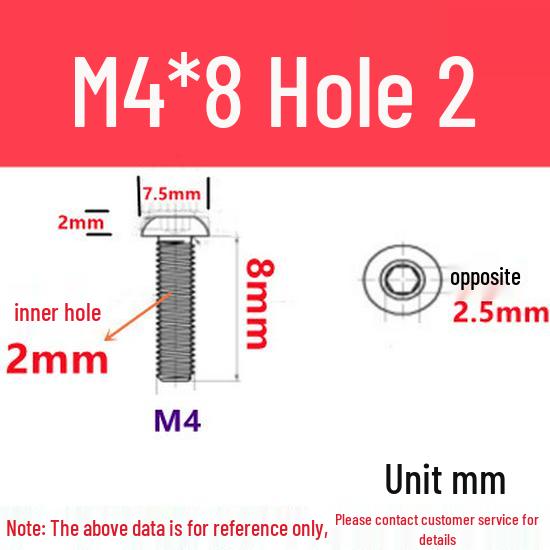 Stainless Steel 304 Pan Head Hollow Hex Screw (M4-M12)