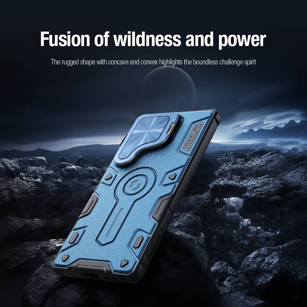 For Samsung Galaxy S25 Ultra Case NILLKIN CamShield Armor Prop Flip Lens Bracket Case with Kickstand for Samsung S25 Ultra Cover
