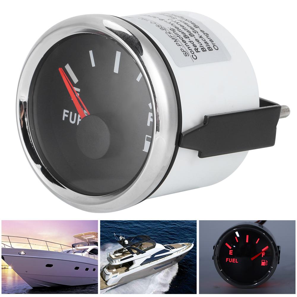 52mm 2in Fuel Oil Tank Level Gauge 0 190ohm Signal Pointer Meter for Marine Boat Car