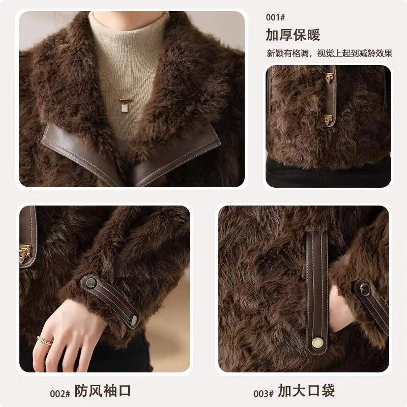 Small mother winter clothing high-end fur integrated coat middle-aged women autumn and winter fashion imitation fur mink velvet coat