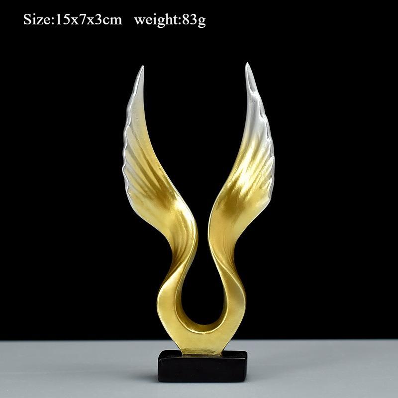 European Eagle/Angel Wing Statue Sculpture Figurine Resin Dapeng Spreading Collection Miniature for TV Cabinet Home Decoration