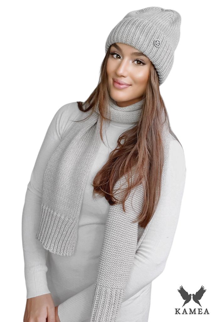 Raisa Women' Set Hat with Scarf Beige Color
