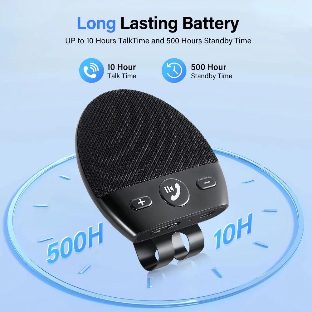 Bluetooth 5.0 Handsfree Car Kit Noise Reduction Sun Visor Music Player  Music Playback